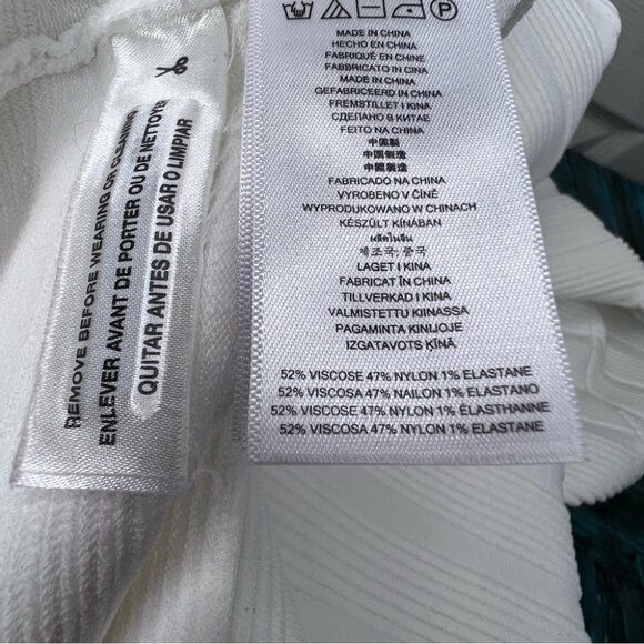 MICHAEL  Michael Kors White Bodycon Ribbed Dress Size Medium - Picture 9 of 10